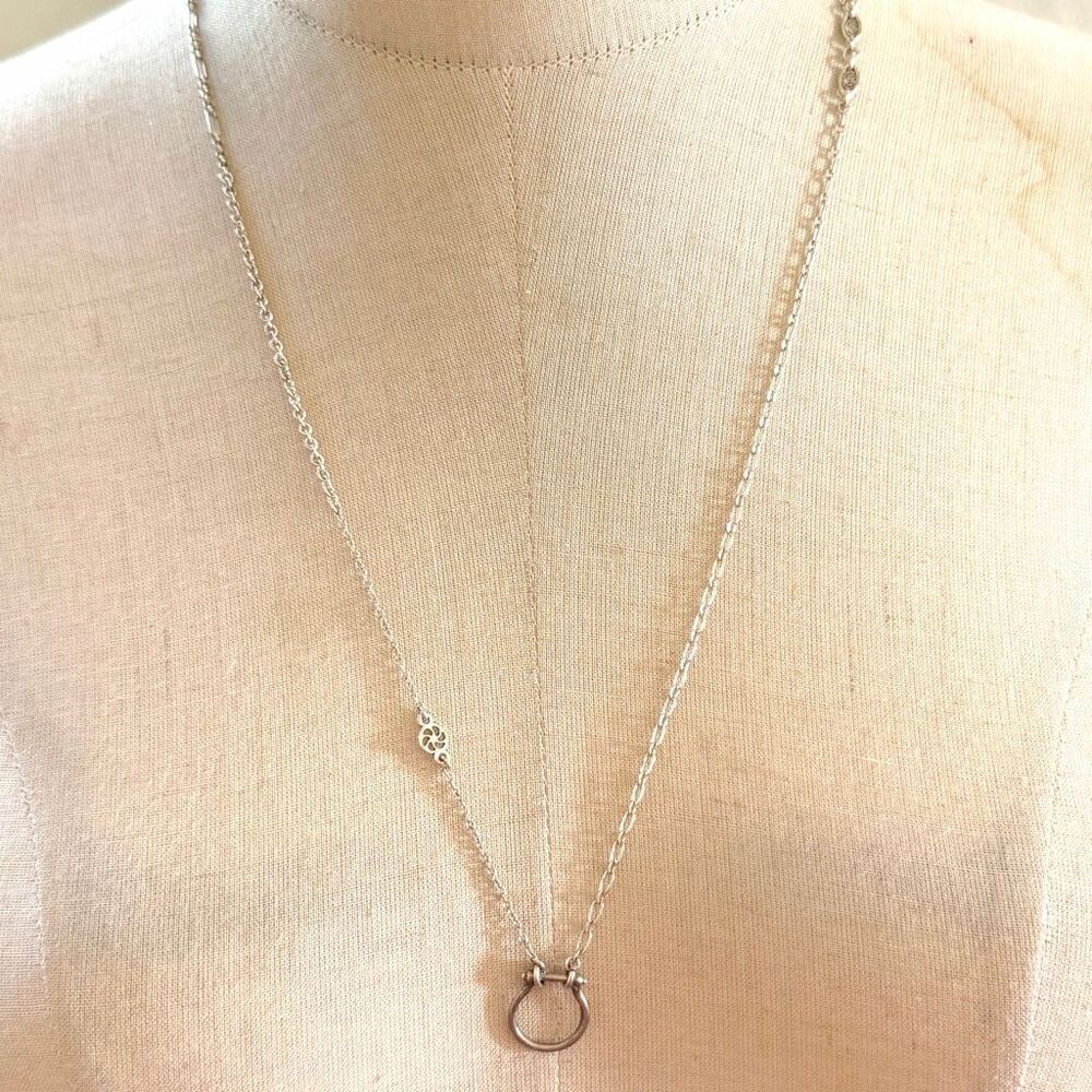 Pilgrim Danish Design Silver Tone Circle Pendant Necklace